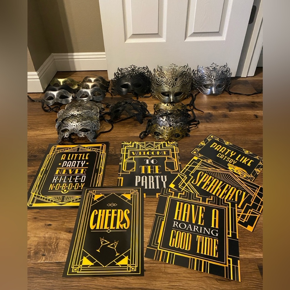 Masquerade Party Masks and 6 Signs